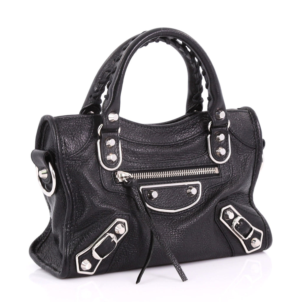 City Classic Studs Metallic Edge Handbag Leather Mini