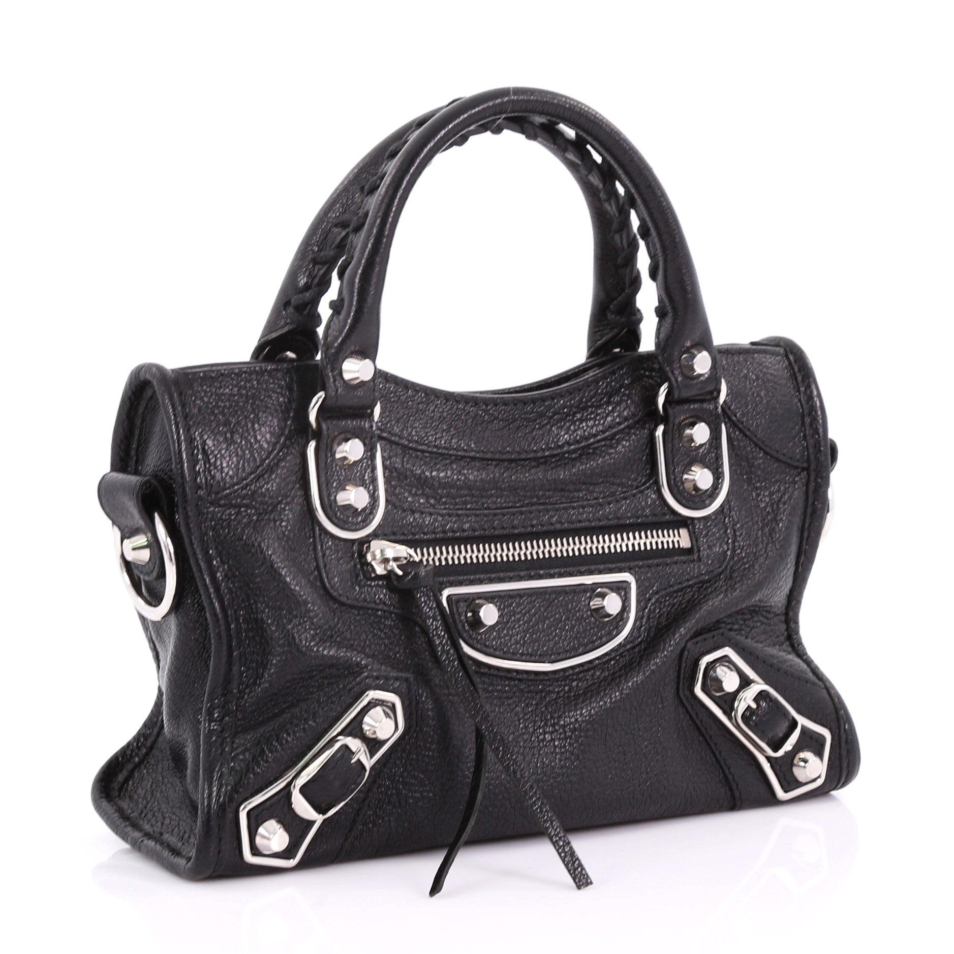 City Classic Studs Metallic Edge Handbag Leather Mini
