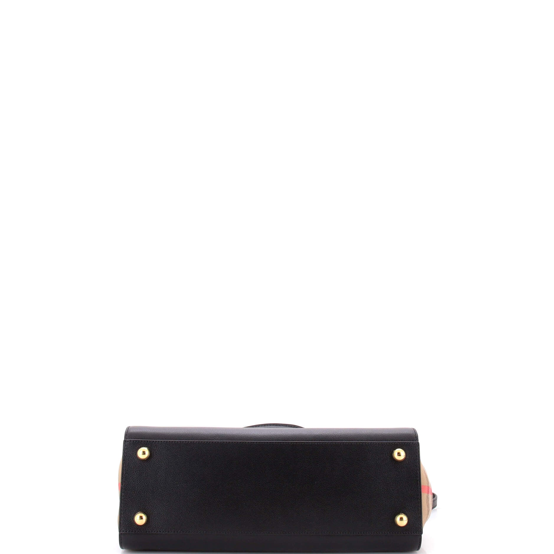 Banwell Tote Leather and House Check Canvas Small