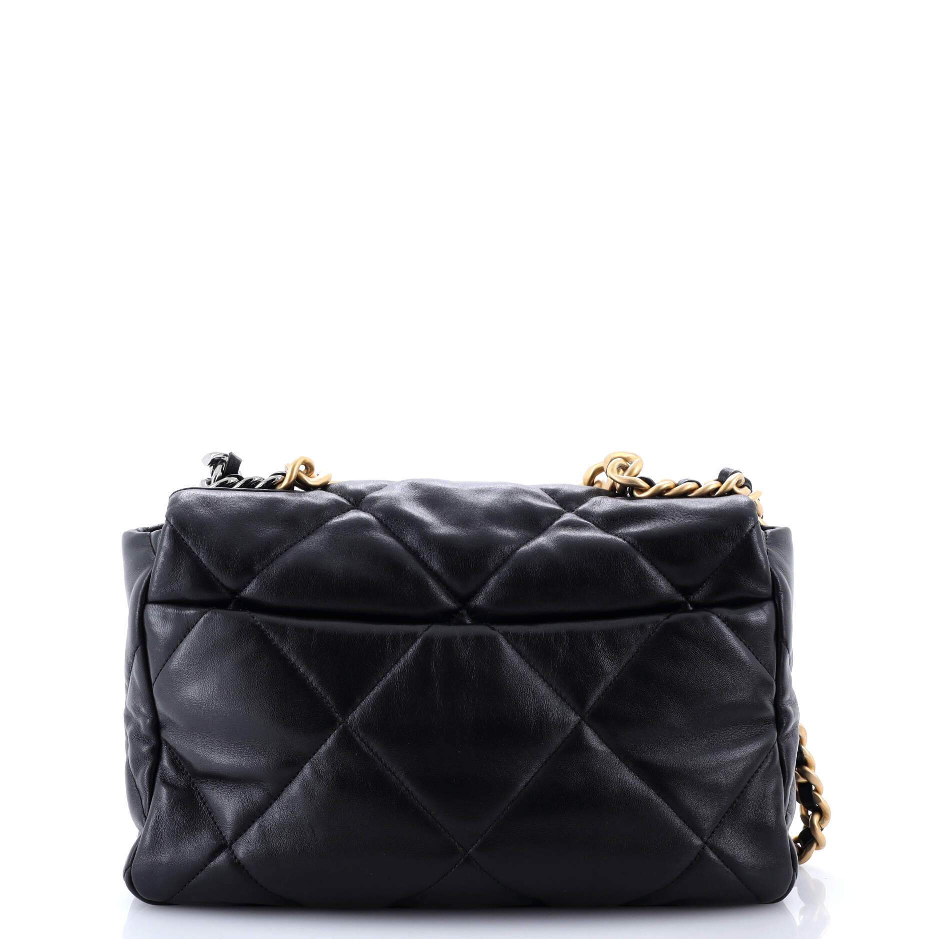 19 Flap Bag Quilted Leather Large