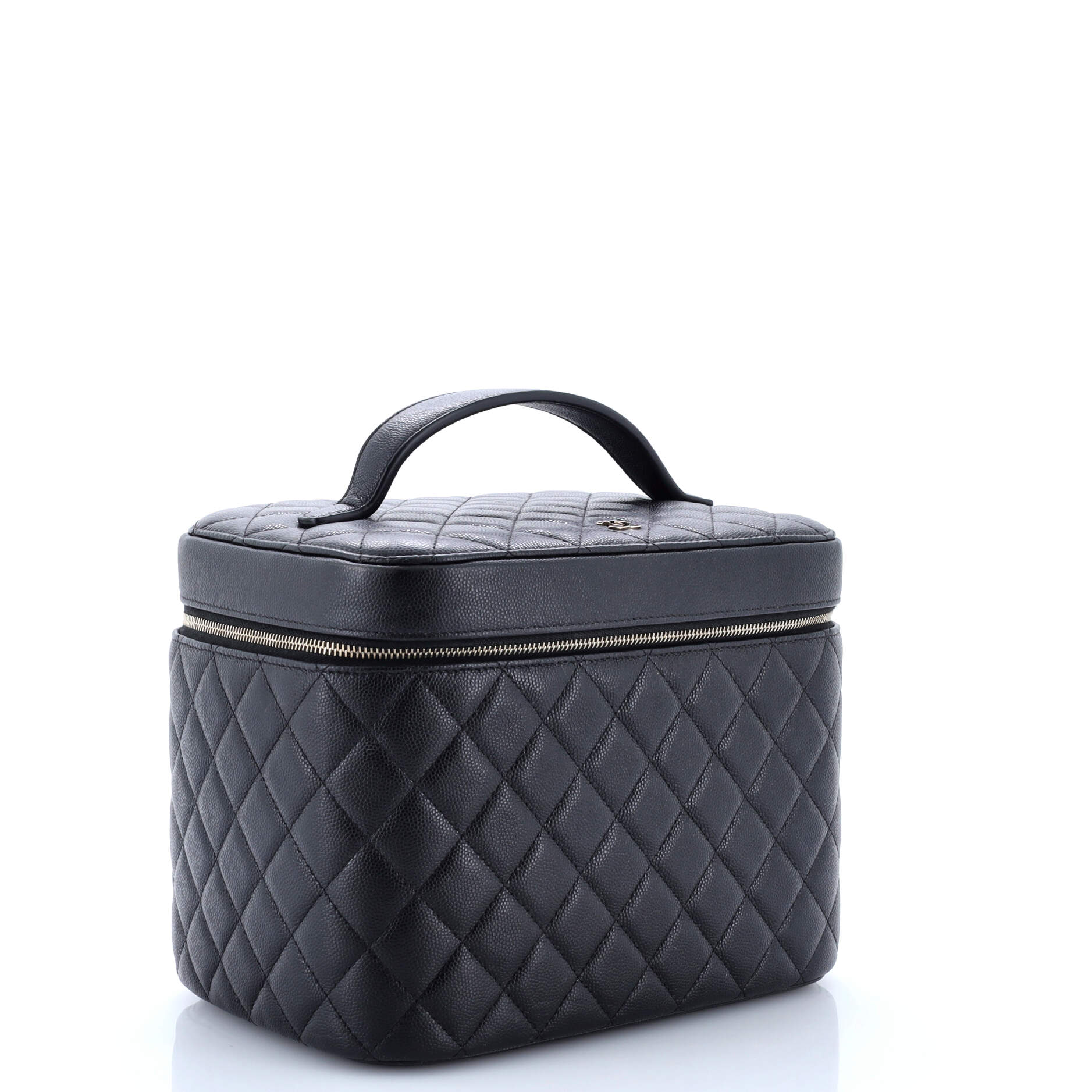 Classic Vanity Case Quilted Caviar Medium