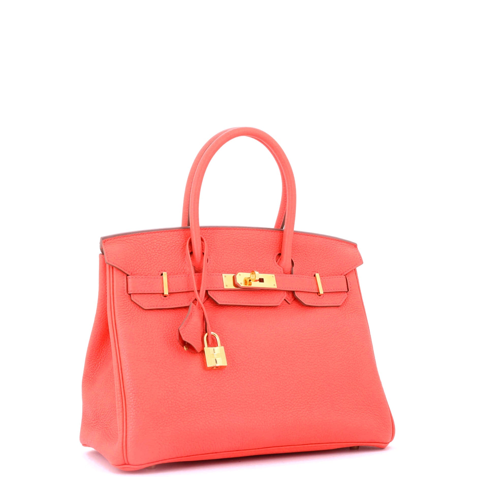 Birkin Handbag Rose Jaipur Clemence with Gold Hardware 30