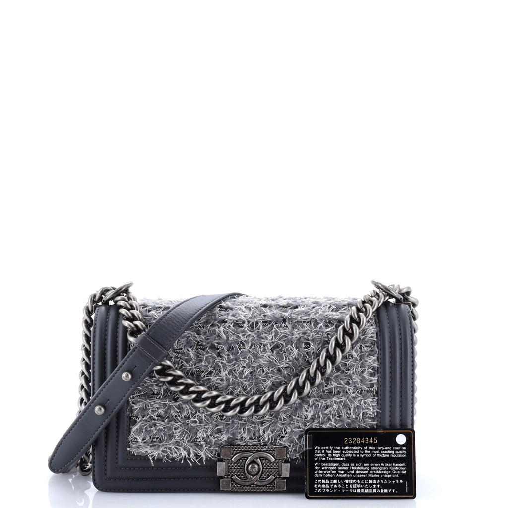 Boy Flap Bag Braided Tweed Old Medium