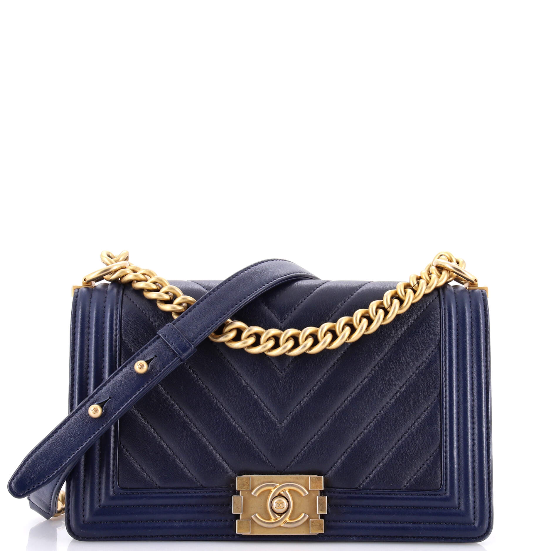 Boy Flap Bag Chevron Calfskin Old Medium