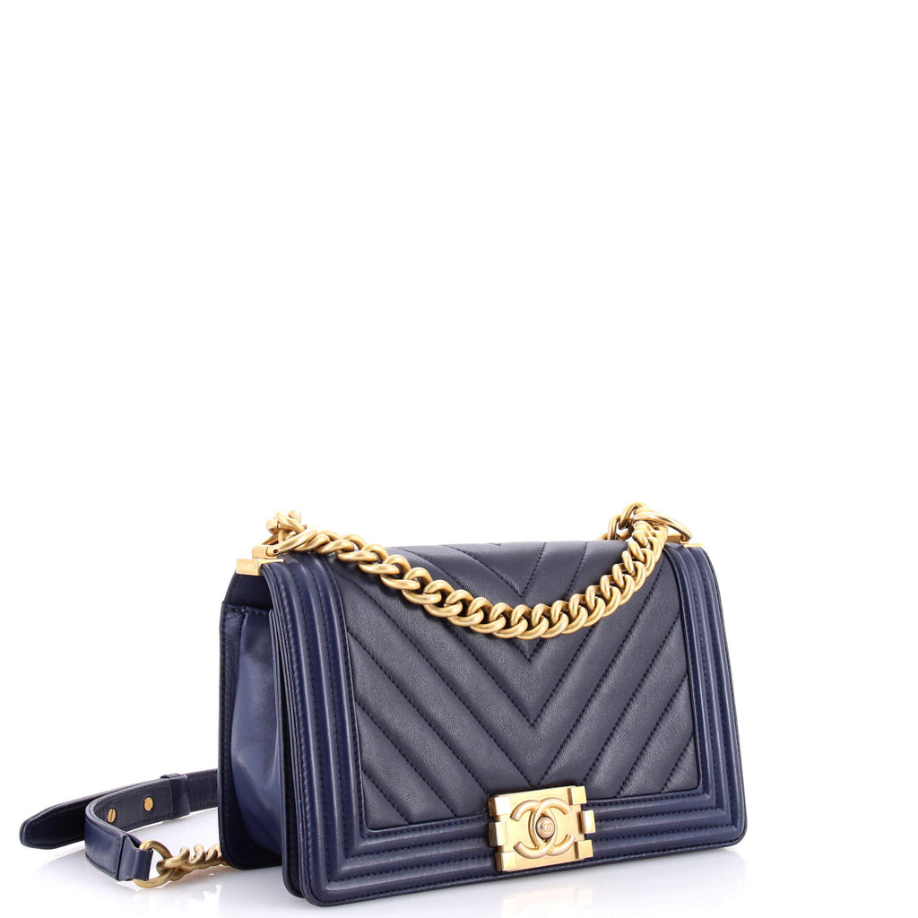 Boy Flap Bag Chevron Calfskin Old Medium