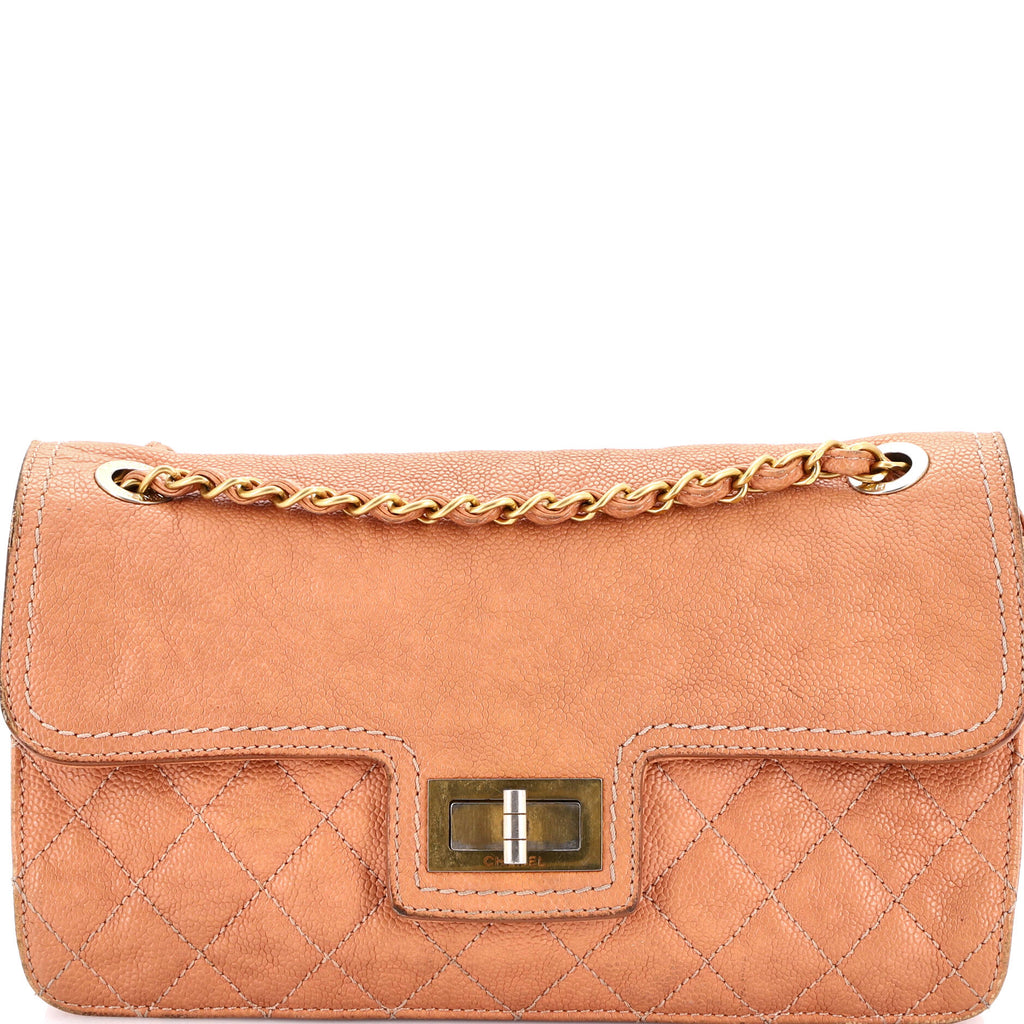 Mademoiselle Lock Flap Bag Quilted Caviar Medium