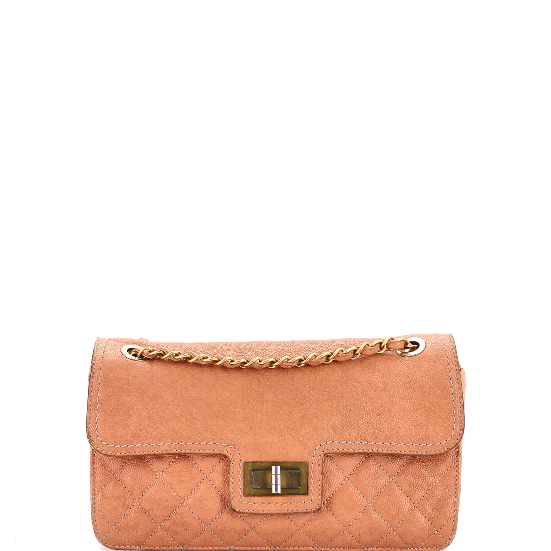 Mademoiselle Lock Flap Bag Quilted Caviar Medium