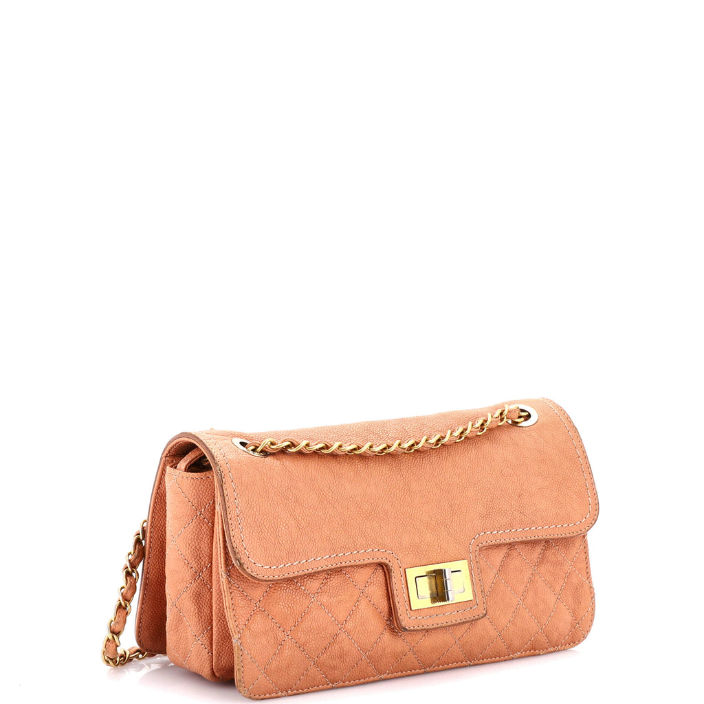 Mademoiselle Lock Flap Bag Quilted Caviar Medium