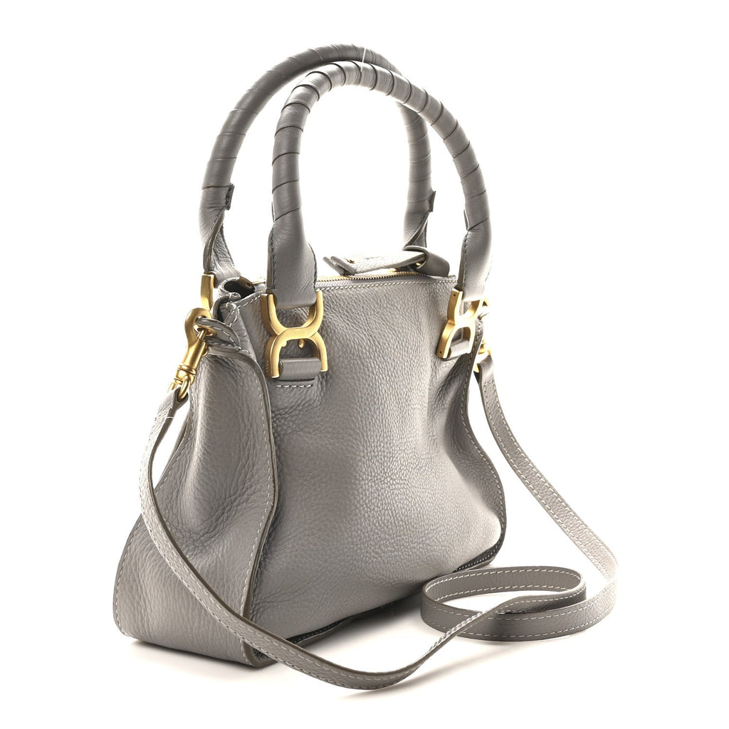 Calfskin Small Marcie Satchel Cashmere Grey