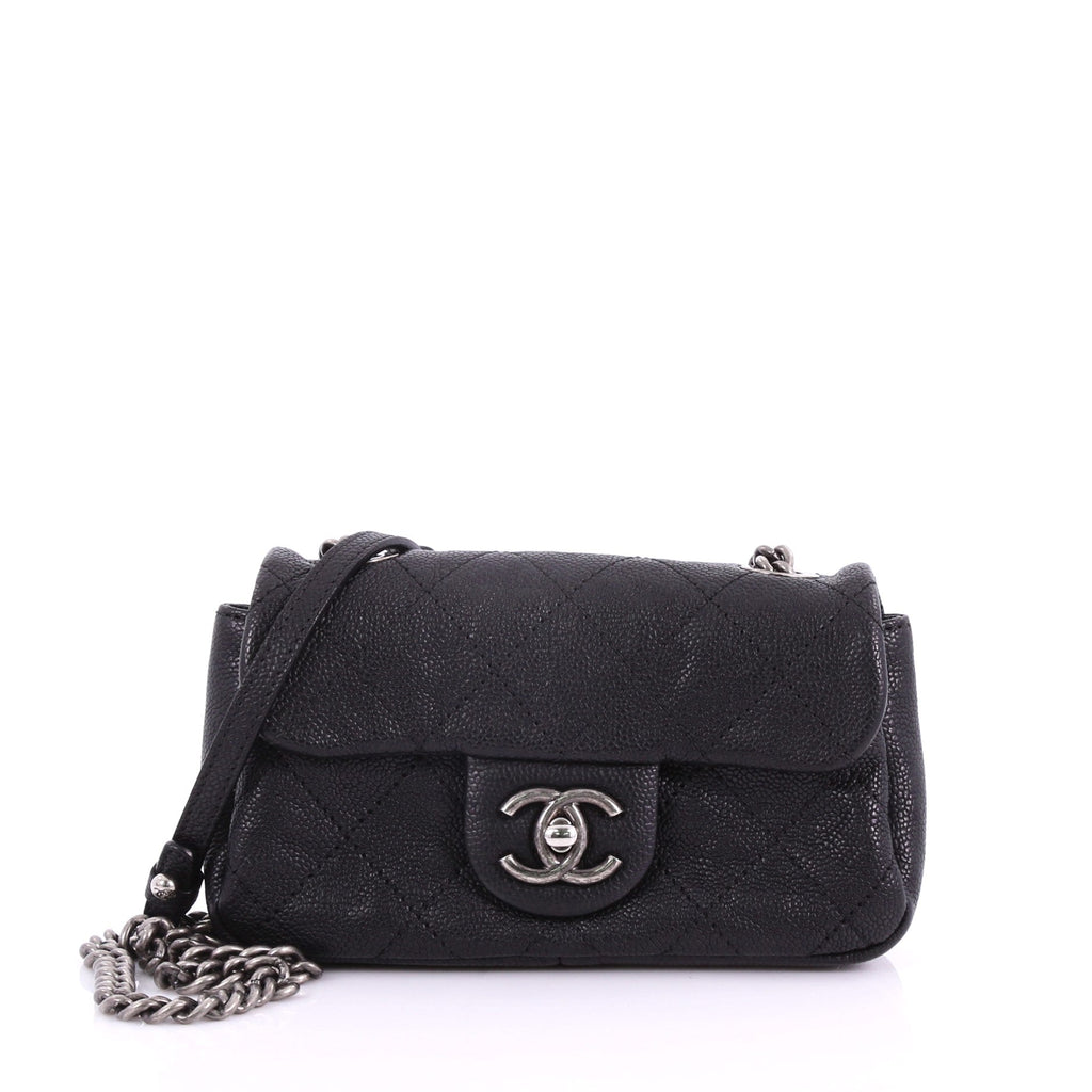 Simply CC Flap Bag Quilted Caviar Mini