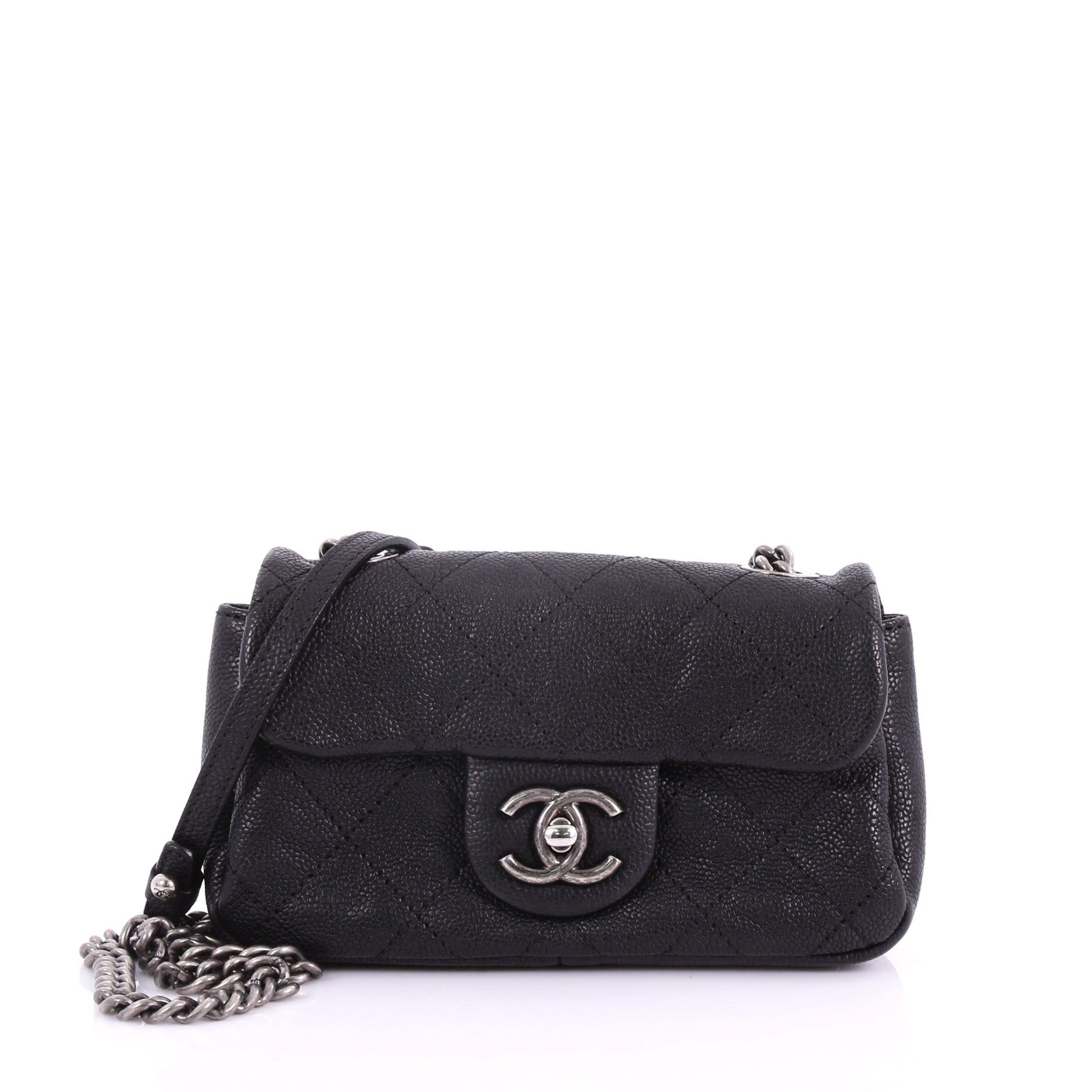 Simply CC Flap Bag Quilted Caviar Mini