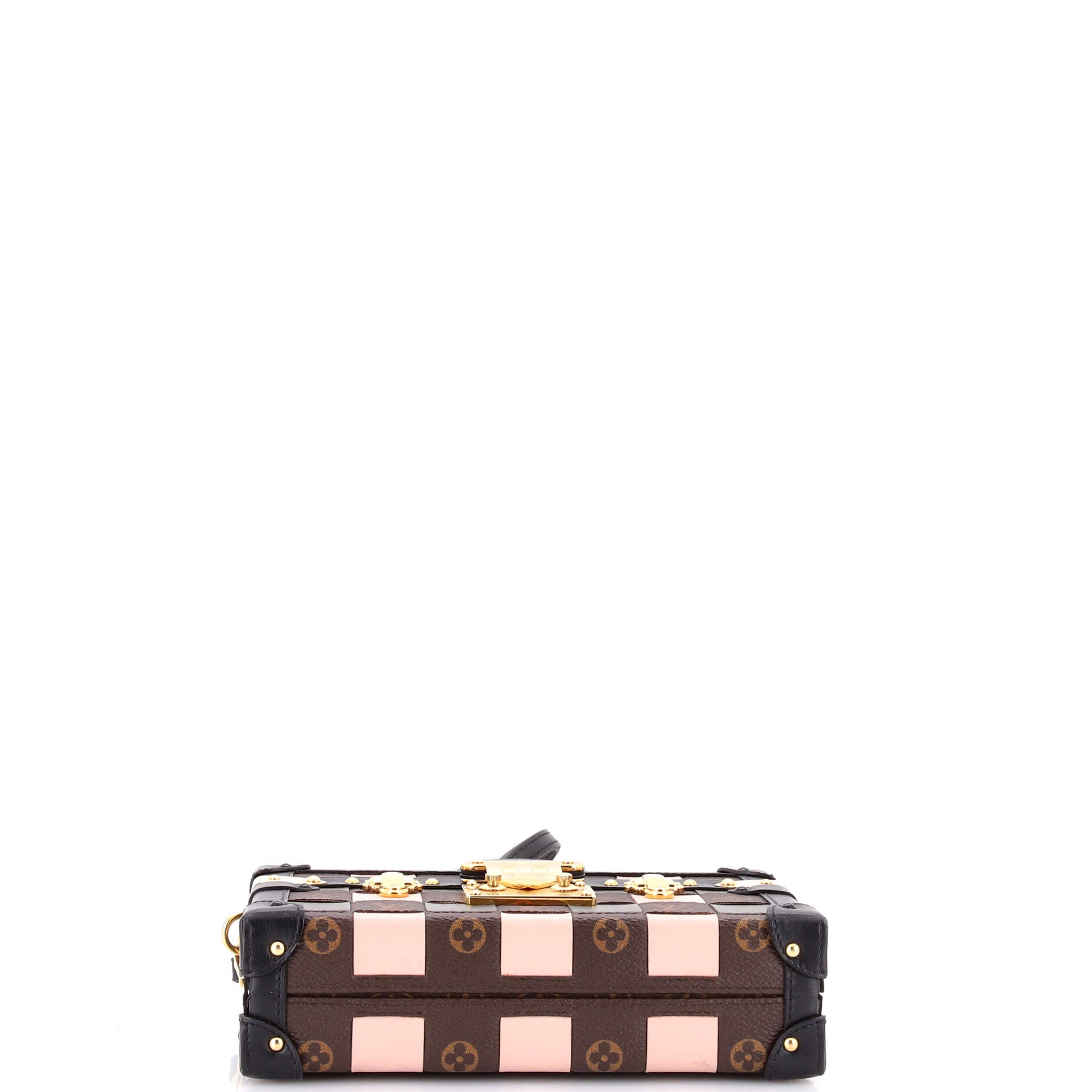 Petite Malle Handbag Damier Tressage Monogram Canvas and Leather