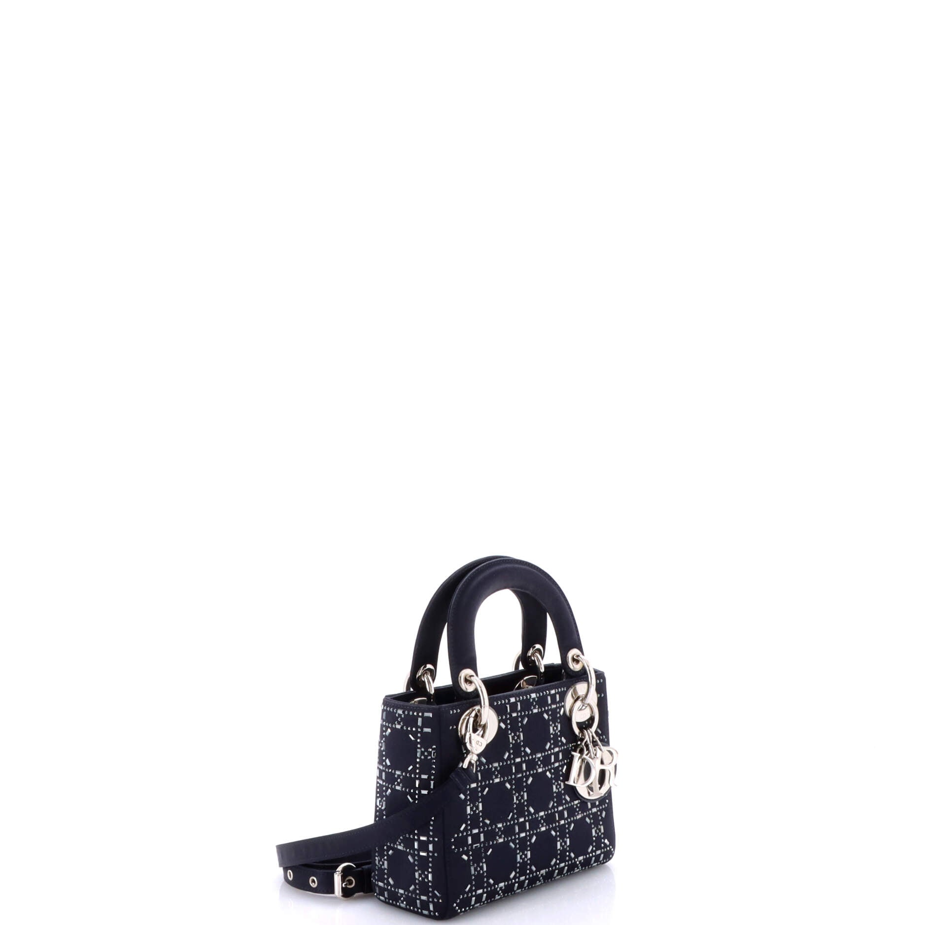 Lady Dior Bag Crystal Embellished Cannage Quilt Satin Mini
