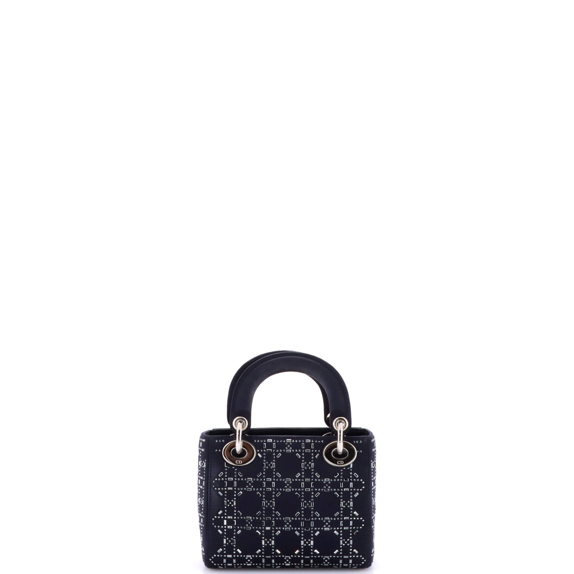 Lady Dior Bag Crystal Embellished Cannage Quilt Satin Mini