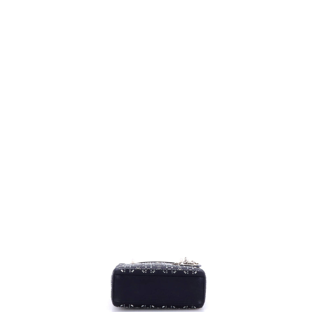 Lady Dior Bag Crystal Embellished Cannage Quilt Satin Mini