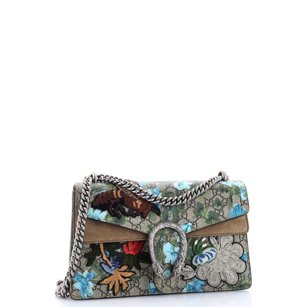 Dionysus Bag Embroidered Printed GG Coated Canvas Small