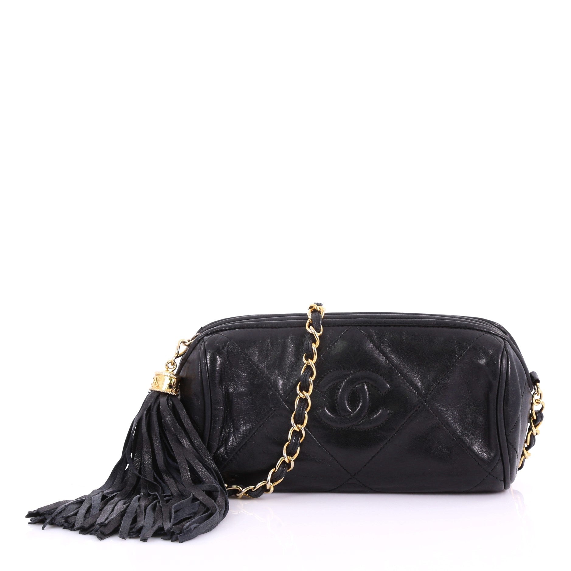 Vintage Diamond CC Camera Bag Quilted Leather Mini