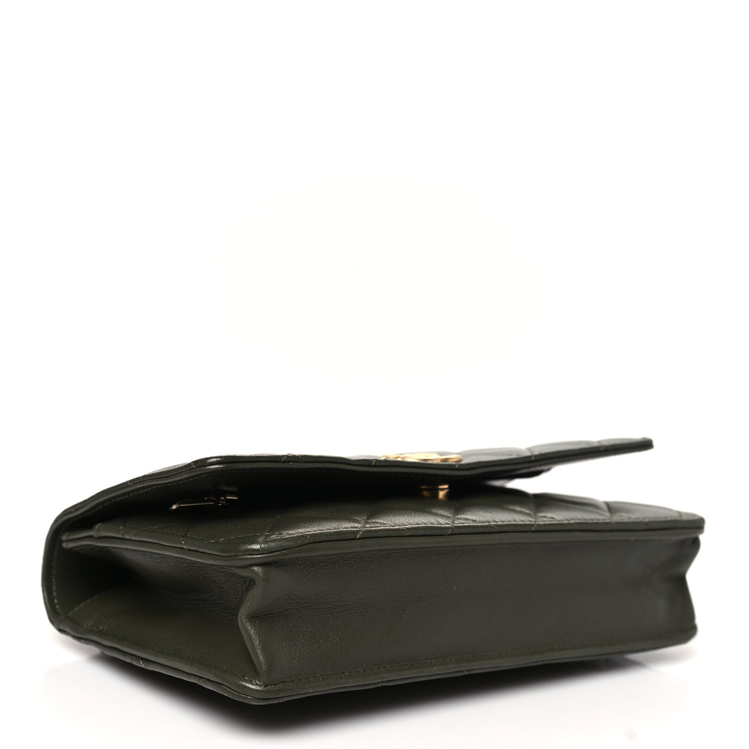 Lambskin Quilted Pick Me Up Wallet On Chain WOC Green