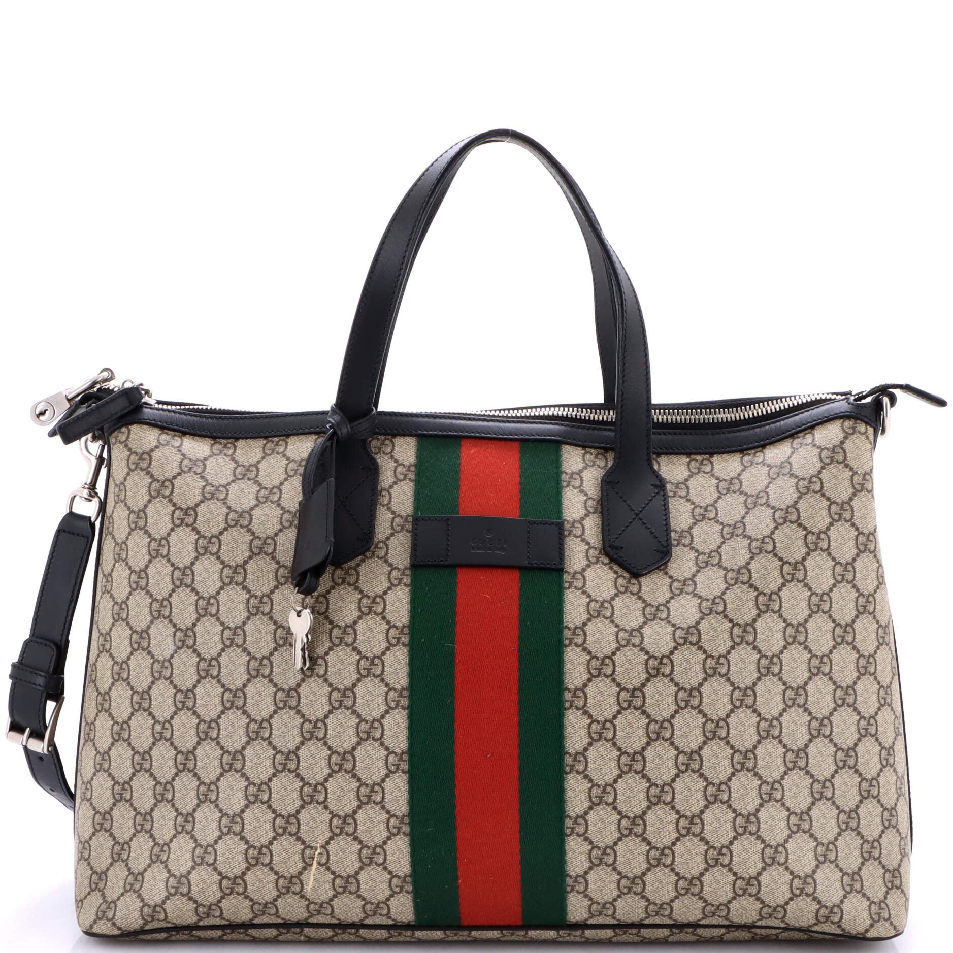 Web Duffle Bag GG Coated Canvas Medium