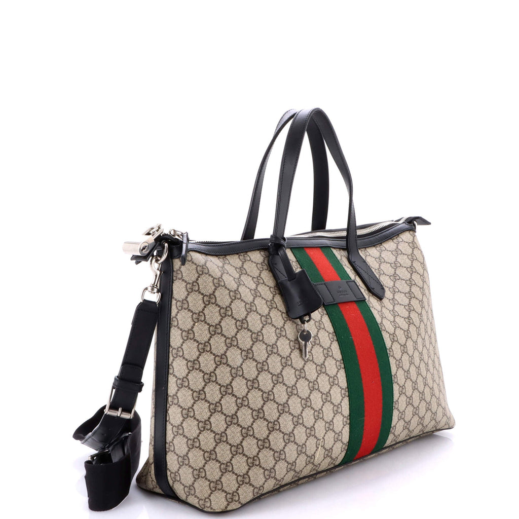Web Duffle Bag GG Coated Canvas Medium
