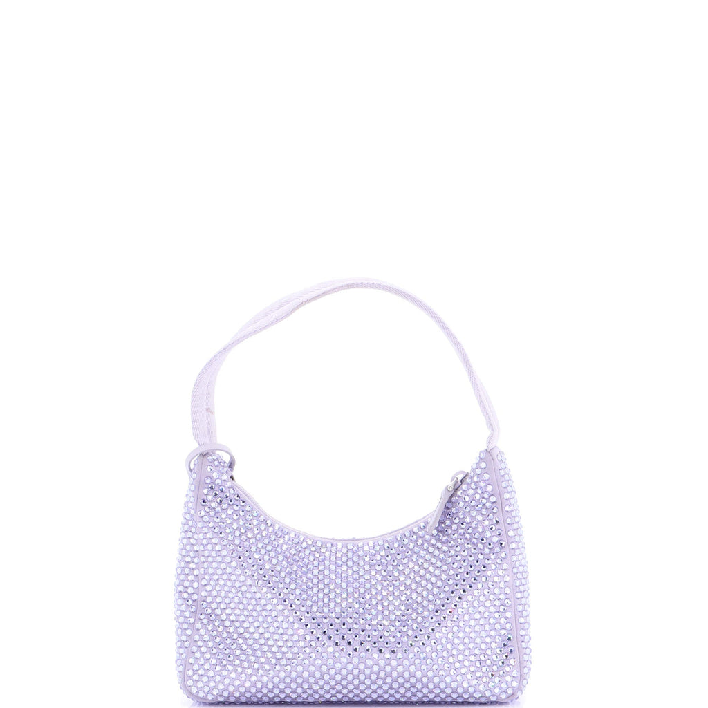 Re-Edition 2000 Hobo Crystal Embellished Satin Mini