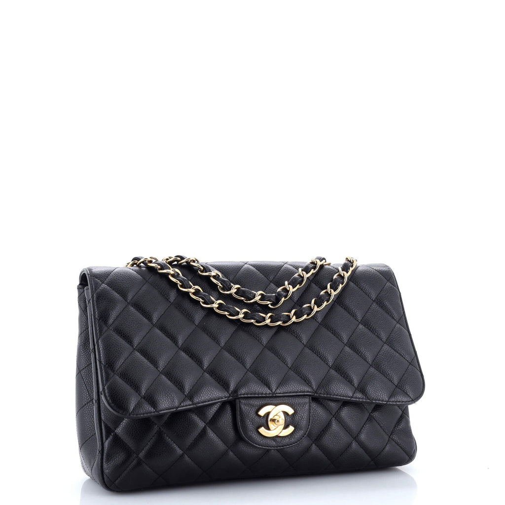 Classic Single Flap Bag Quilted Caviar Jumbo