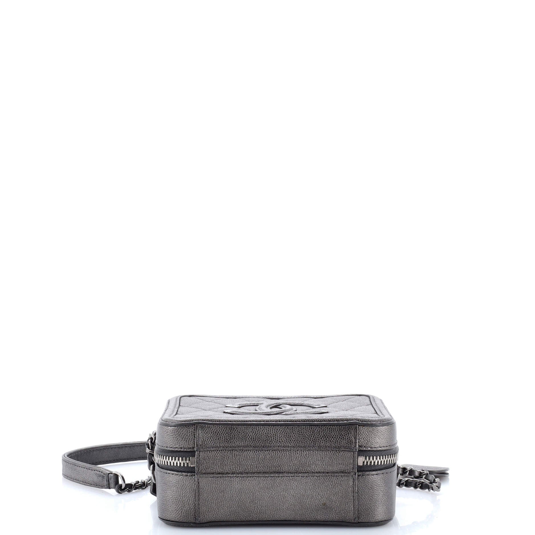 Filigree Vanity Case Quilted Caviar Small