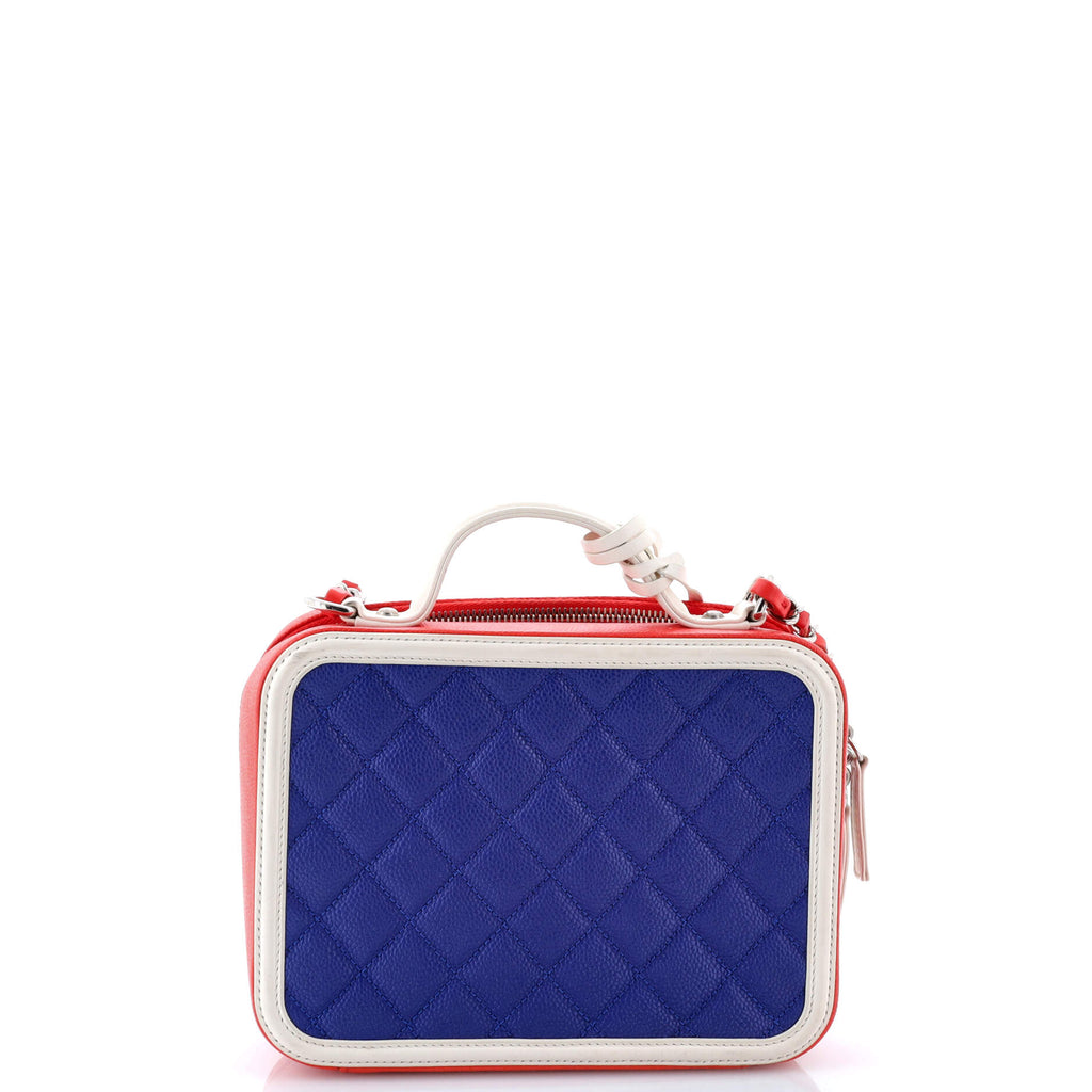 Filigree Vanity Case Quilted Caviar Medium