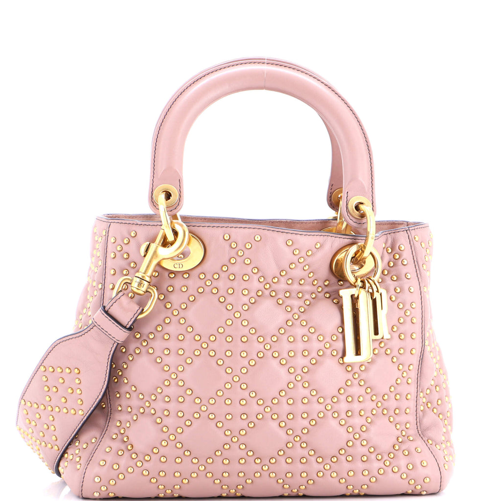 Supple Lady Dior Bag Cannage Studded Lambskin Medium