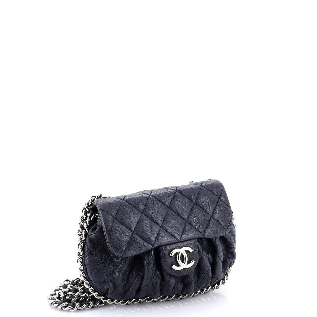 Chain Around Flap Bag Quilted Leather Small