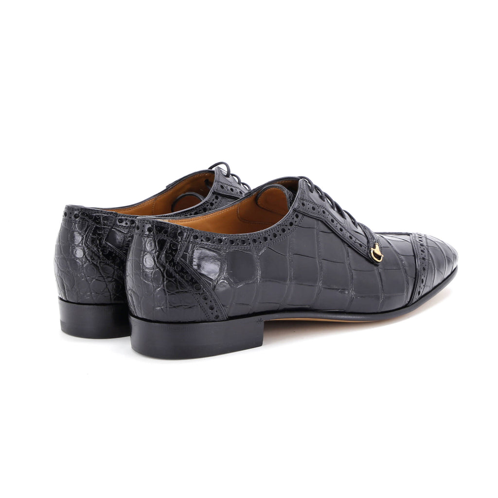Men's Horsebit Lace Up Oxfords Alligator