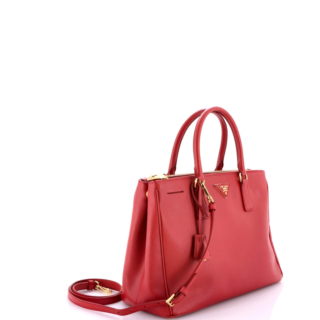 Double Zip Lux Tote Saffiano Leather Medium