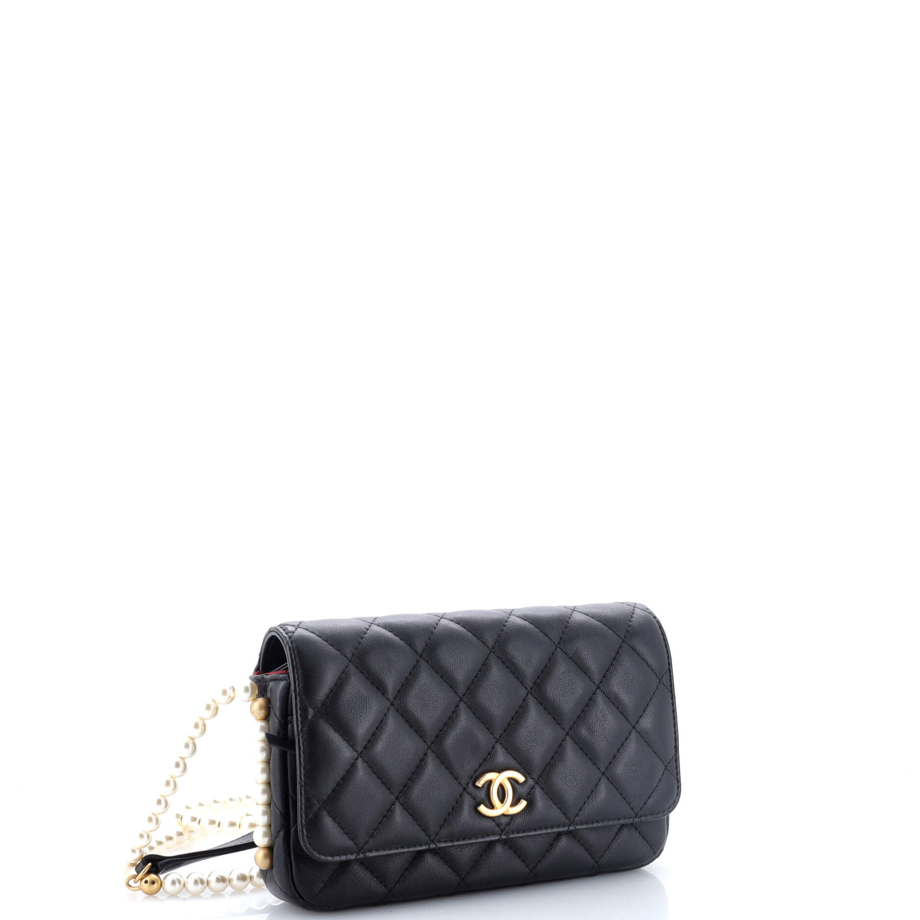 About Pearls Wallet on Chain Quilted Calfskin
