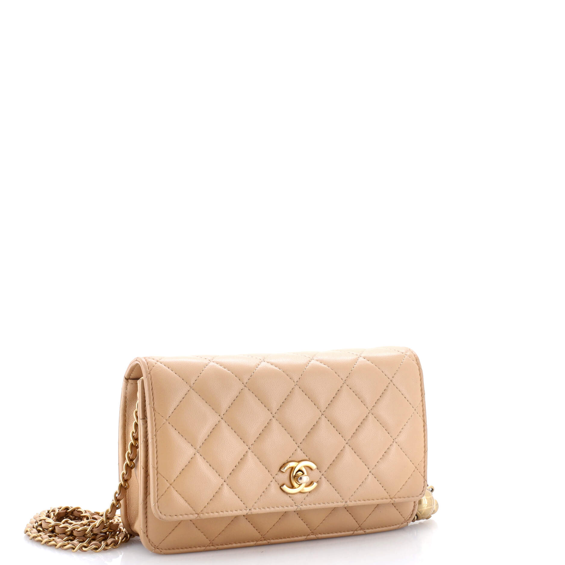Pearl Crush Wallet on Chain Quilted Lambskin