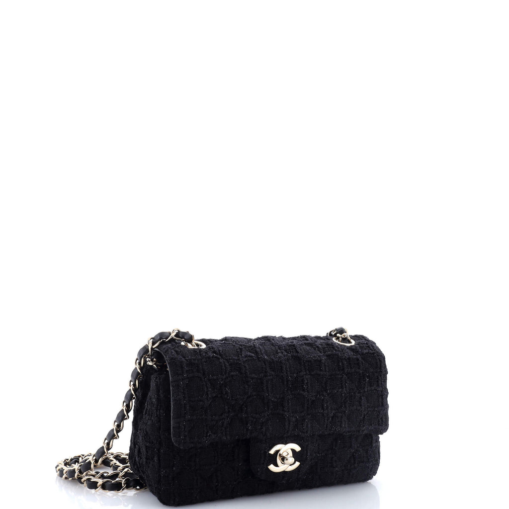 Classic Single Flap Bag Quilted Tweed Mini