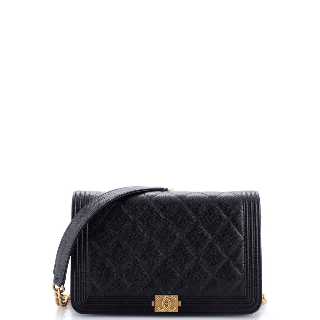 Boy Wallet on Chain Quilted Caviar