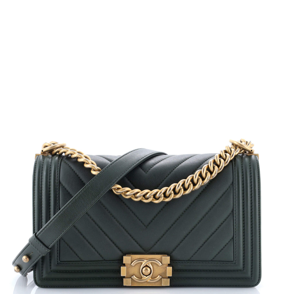 Boy Flap Bag Chevron Calfskin Old Medium