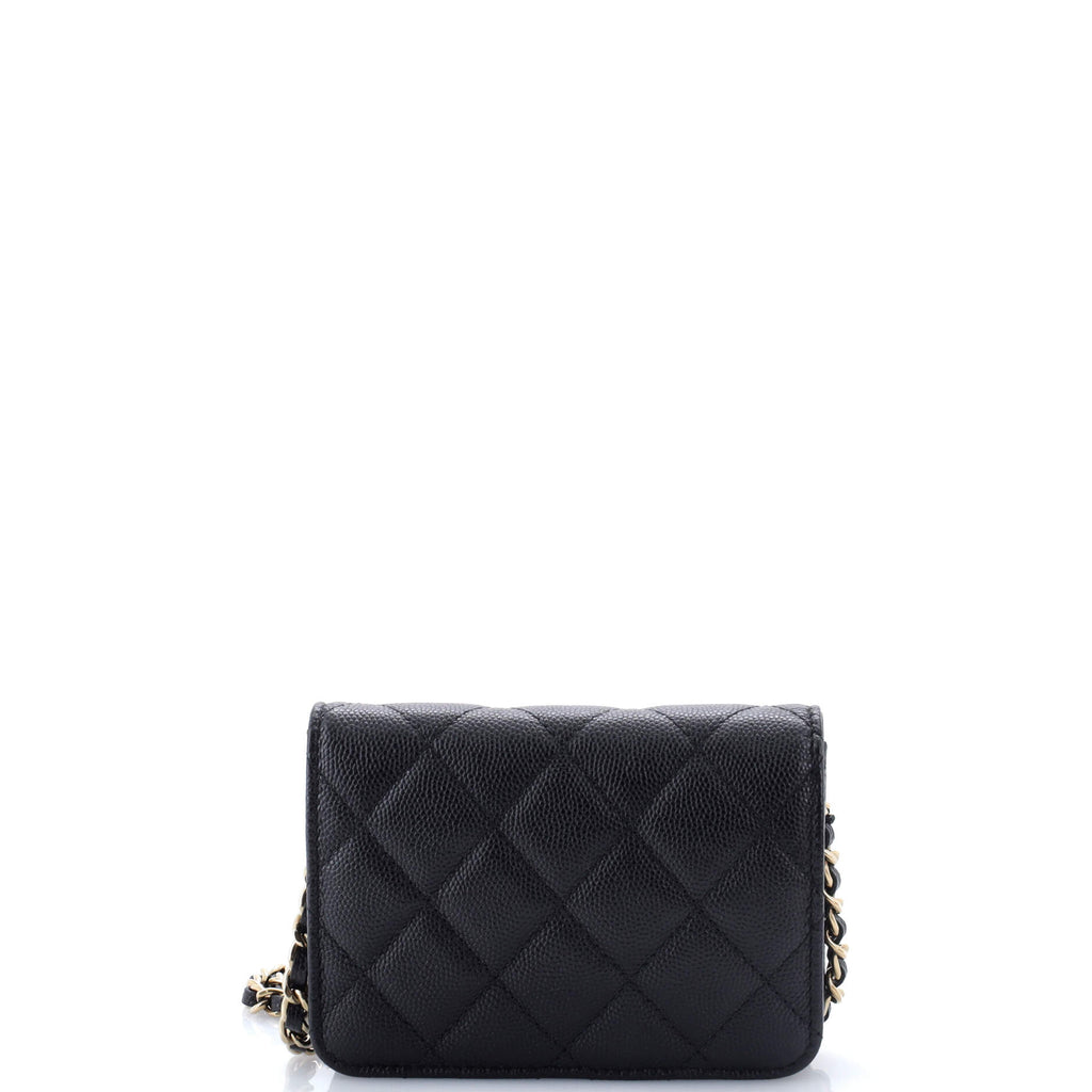 Classic Flap Clutch with Chain Quilted Caviar Small