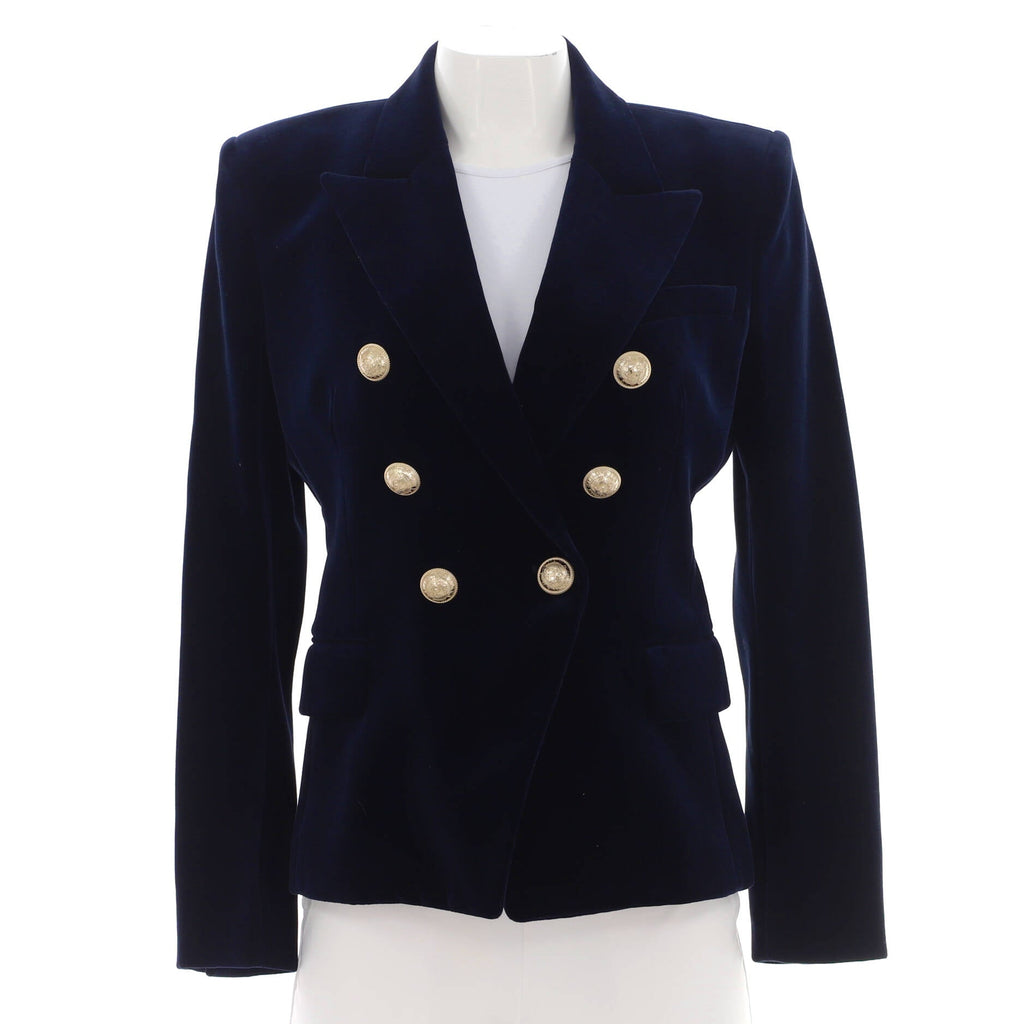 Women's Double Breasted Blazer Velvet