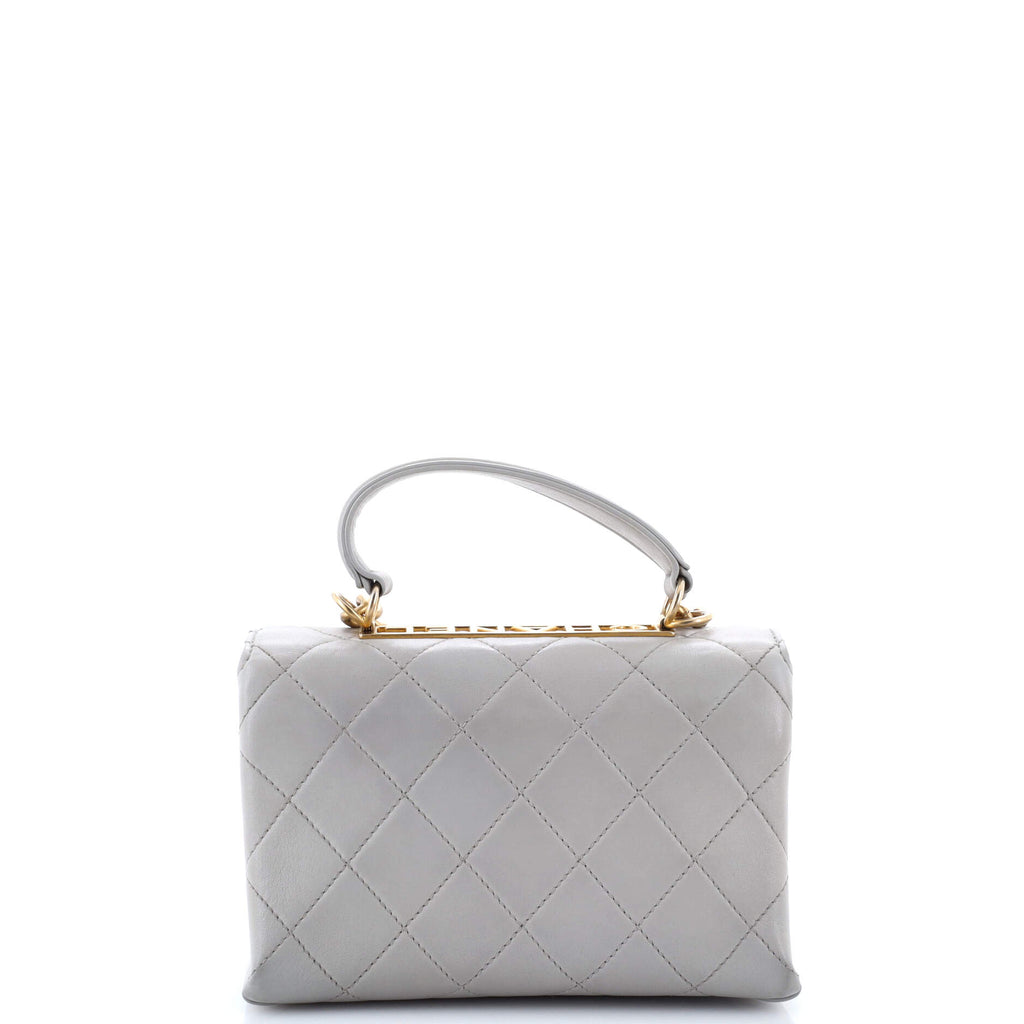 Trendy Spirit Top Handle Bag Quilted Lambskin Small