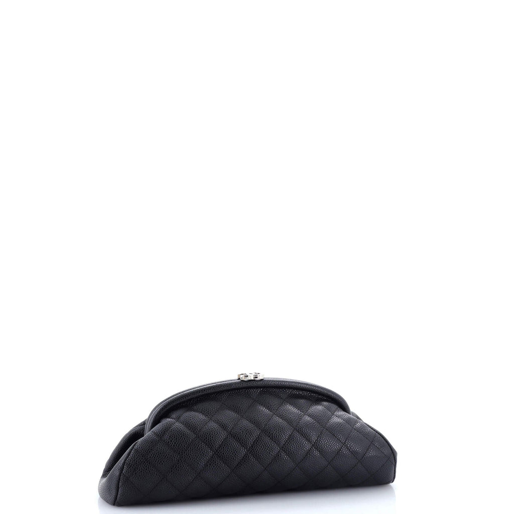 Timeless Clutch Quilted Caviar