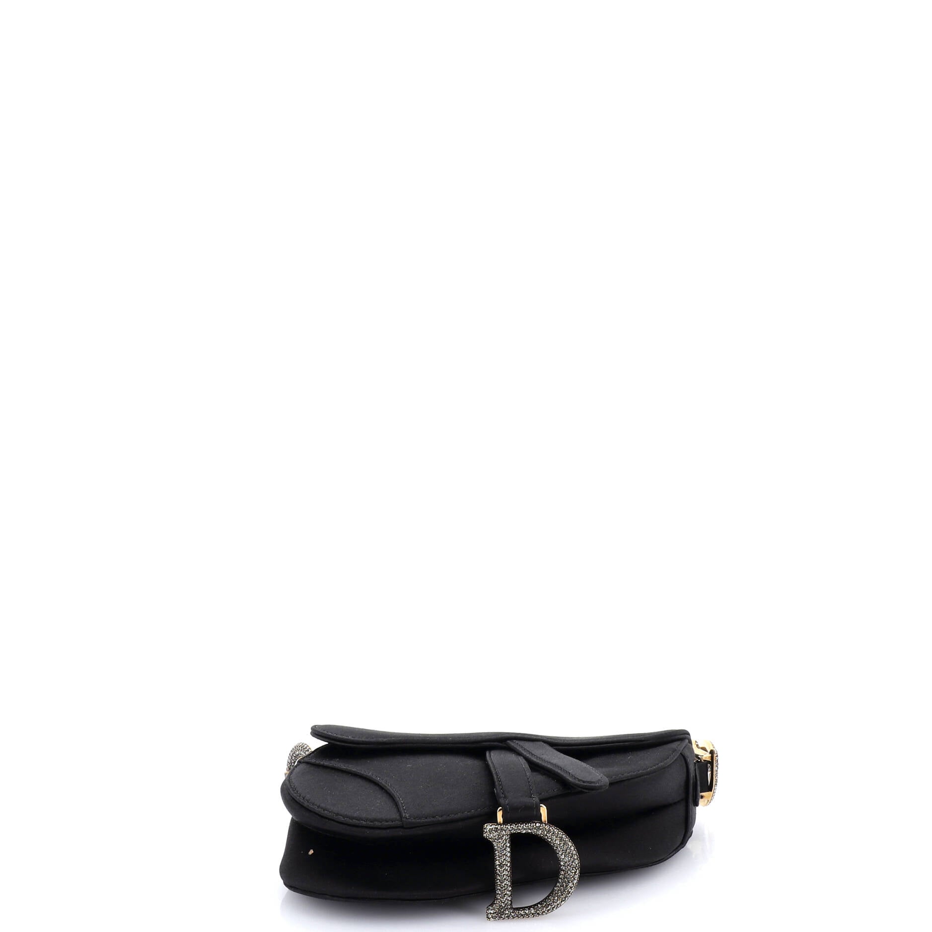 Saddle Handbag Satin with Crystals Mini
