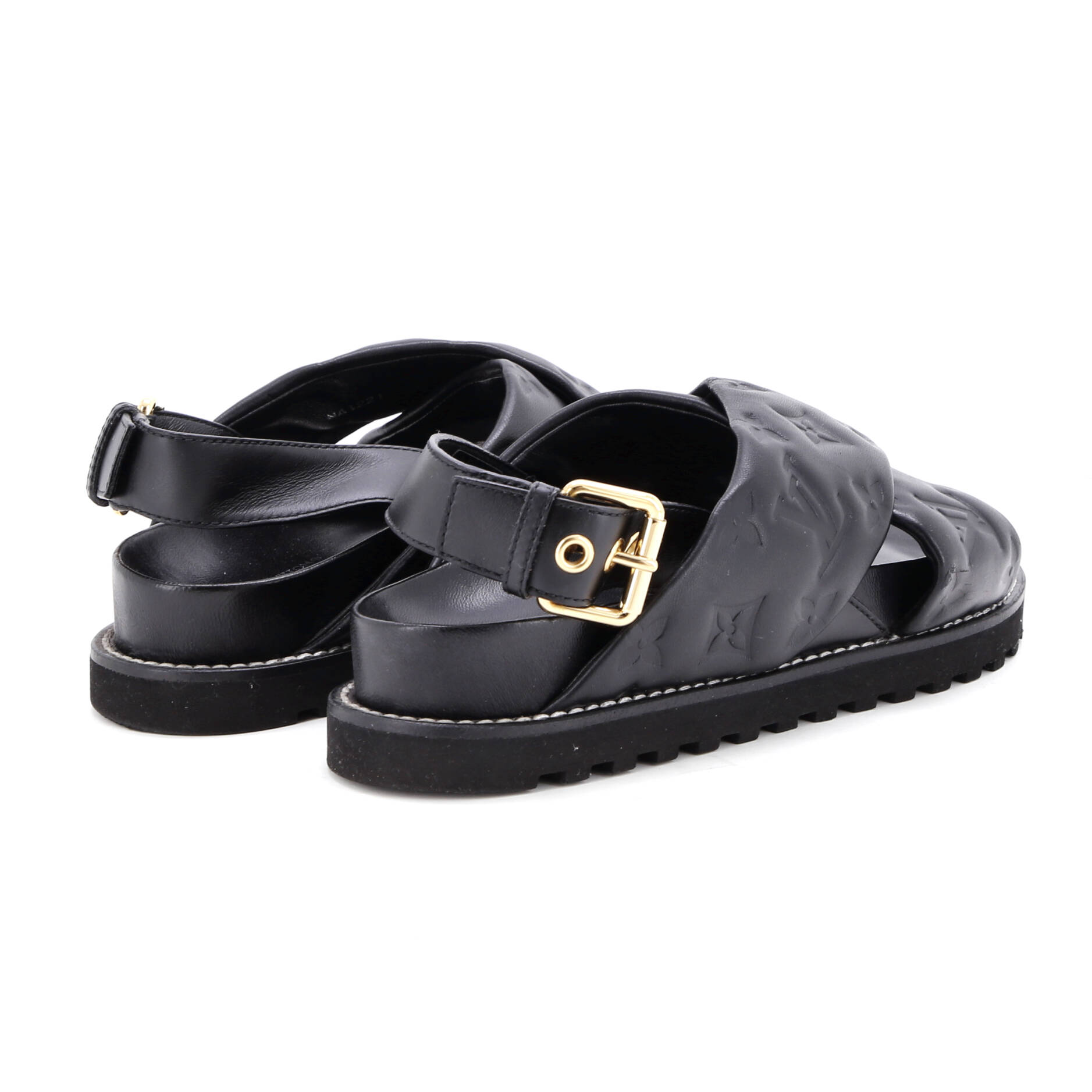Women's Paseo Flat Comfort Sandal Monogram Embossed Lambskin