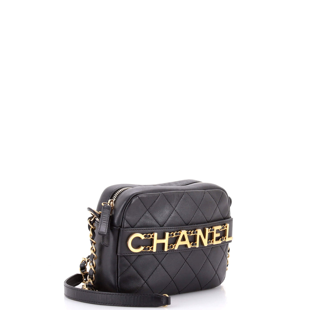 Logo Enchained Camera Case Quilted Calfskin