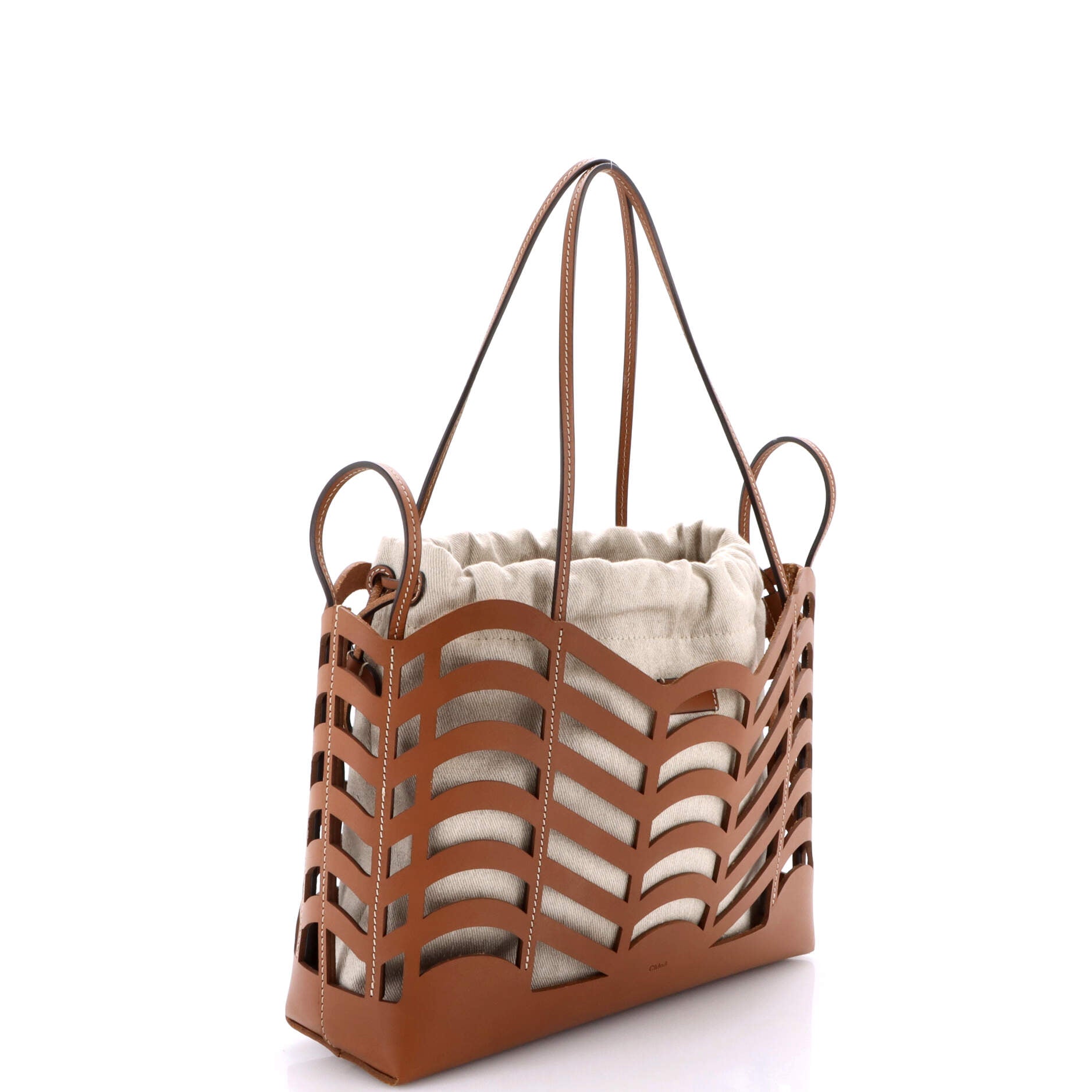 Kayan Tote Laser Cut Leather and Canvas Small