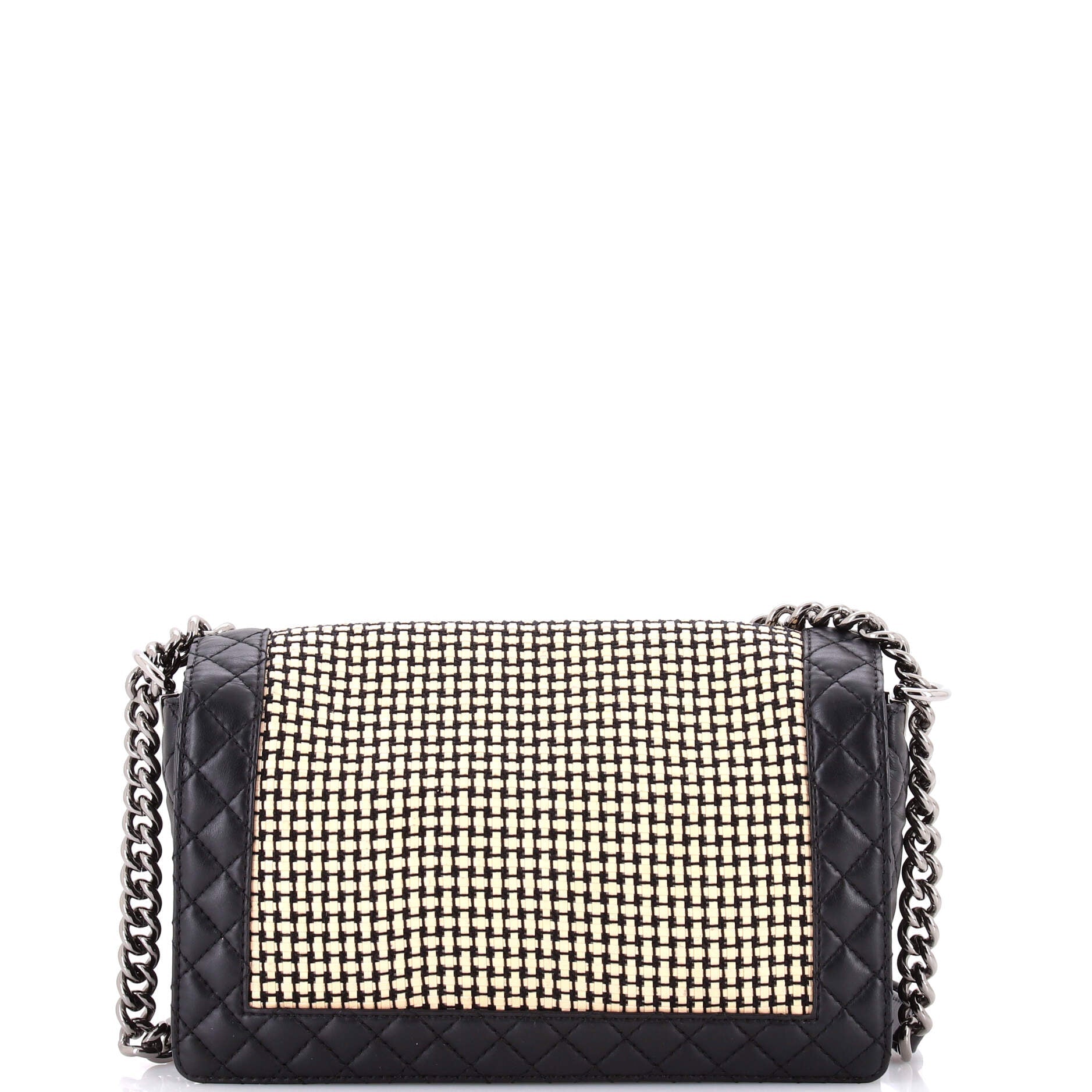 Reverso Boy Flap Bag Woven Calfskin Old Medium