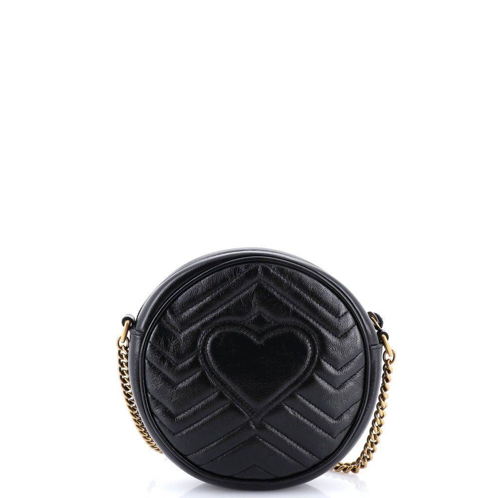 GG Marmont Round Shoulder Bag Matelasse Leather Mini