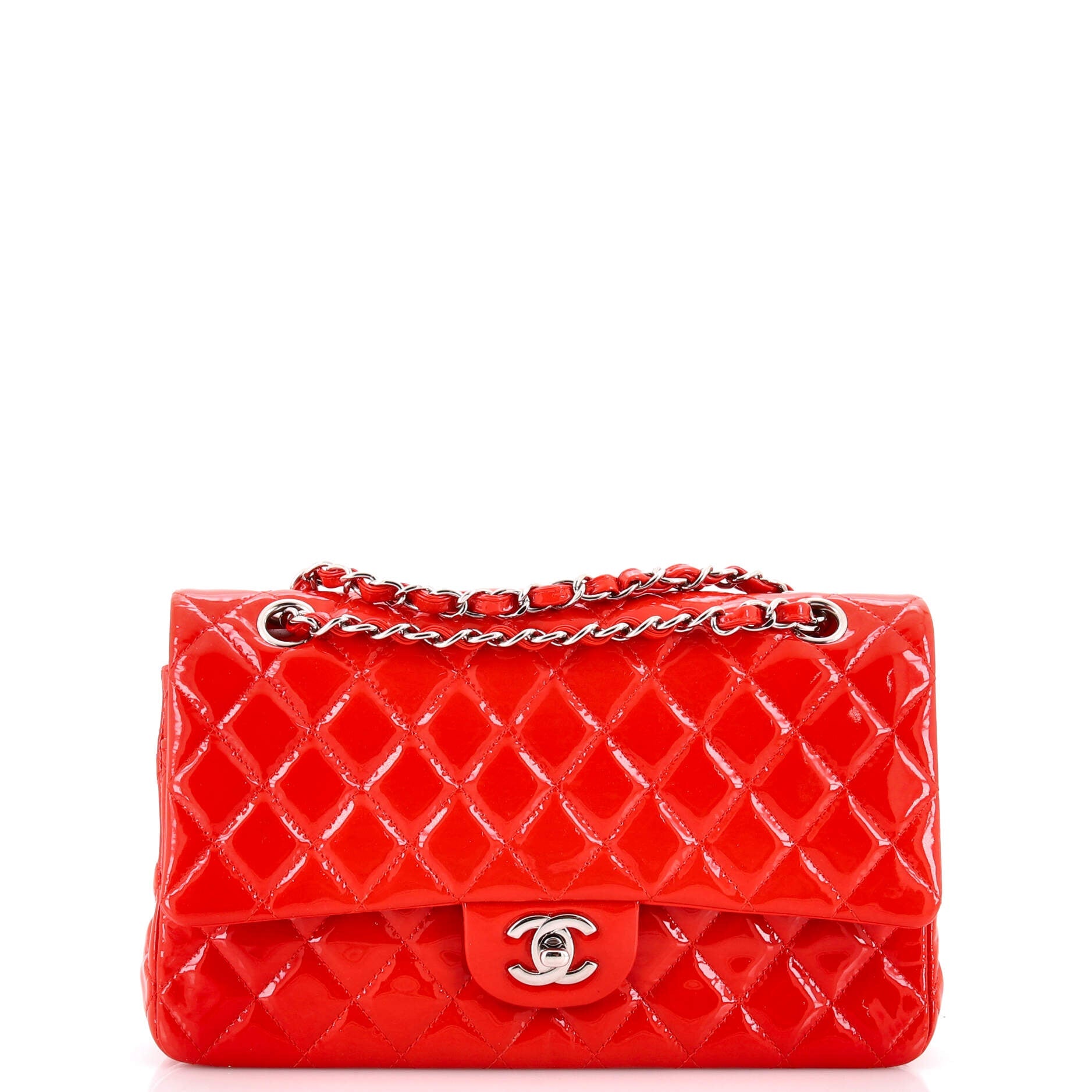 Classic Double Flap Bag Quilted Patent Medium