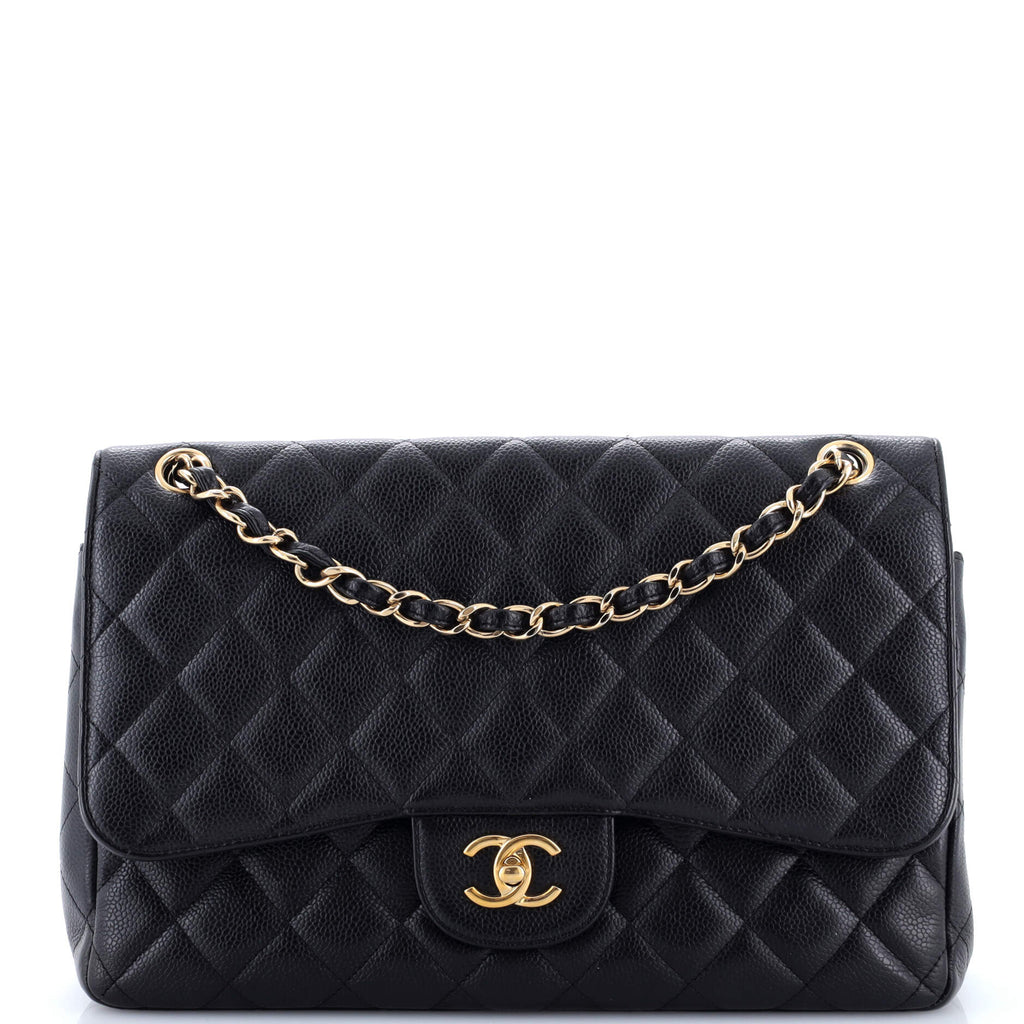 Classic Double Flap Bag Quilted Caviar Jumbo