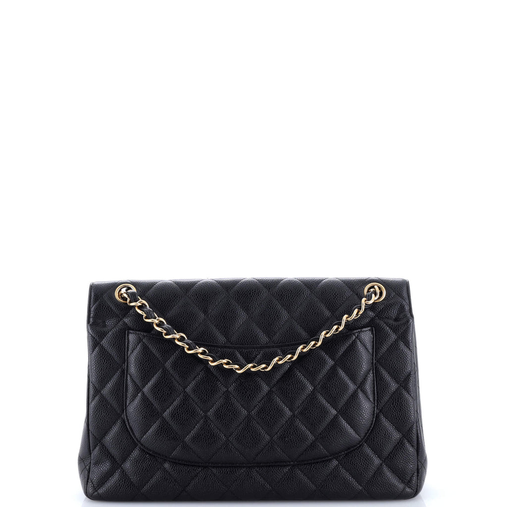 Classic Double Flap Bag Quilted Caviar Jumbo